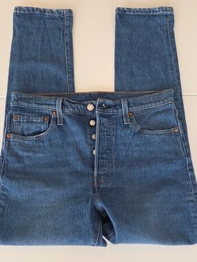 Levi's 501 Skinny Women's Medium Blue Denim Jeans Button-Fly High Waist